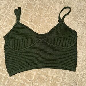 Aerie Ribbed Dark Green Bralette